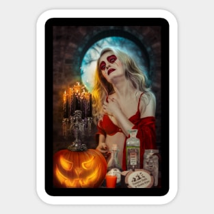 Happy Halloween Night Witch Sticker